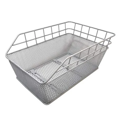 Abbildung von Fahrradkorb XXL Schultaschenkorb Silber Einkaufskorb Gepäckträgerkorb 45x29,5x21 cm