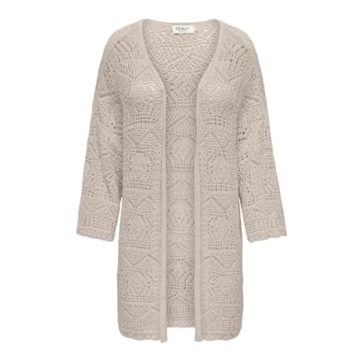 Abbildung von ONLY Onlbeach LIFE 3/4 LONG Cardigan Strickjacke, Damen, Größe: XS, Pumice stone