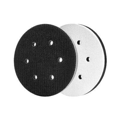 Abbildung von QWORK® 2 Stück 150 mm Schwamm Interface Pad Klett Kissen für Schleifteller (6 Löcher)