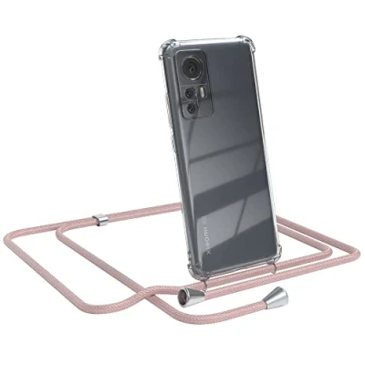 Abbildung von EAZY CASE Handykette kompatibel mit Xiaomi 12 / 12X Handyhülle Umhängeband, Handykordel Schutzhülle, Silikonhülle, Hülle Band, Stylische Kette für Smartphone, Rosé Gold