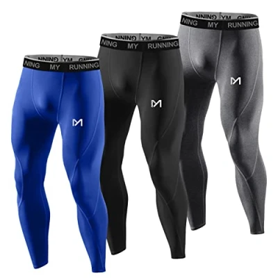 Abbildung von MEETYOO Herren U6b Leggings, Grau+blau+schwarz, M EU