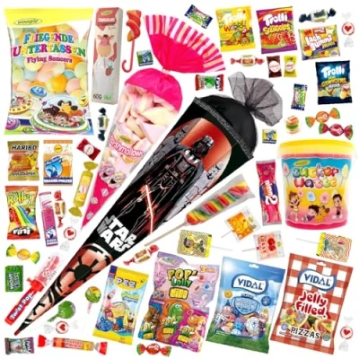 Abbildung von OYOY 85cm Schultüte gefüllt mit Süßigkeiten Mix I ROTH Star Wars Einschulung Geschenk fertig groß