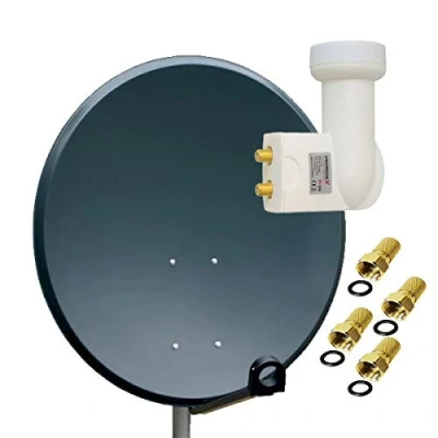 Abbildung von PremiumX SAT Anlage Antenne Aluminium Twin LNB WE 4x F Stecker