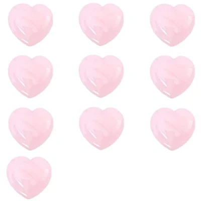 Abbildung von 10 Stück Rosenquarz Steine,Geschnitzt Herzförmigen Rosa Crystal Healing Stone Halbedel Edelstein Dekor Geschenkidee Schmuckherstellung Dekoration Herz Glücksbringer Worry Heilung Quarz