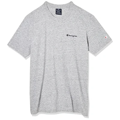 Abbildung von Champion Herren American Classics Small Script Logo S T Shirt, Grau,