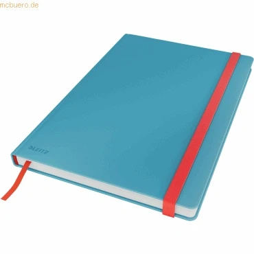 Abbildung von Leitz liniertes Hardcover Notizbuch in großem B5 Format, 80 Blatt, 160 Seiten, 100 g/m² Papier, Ideal für Büro, Schule, Studium oder als Journal Buch, Gummizugverschluss, Grau, Cosy Serie, 44830061