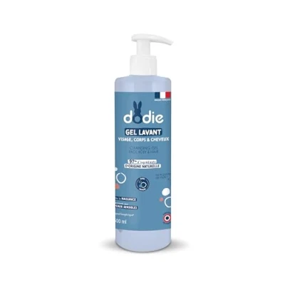 Abbildung von Dodie Reinigungsgel 3 in 1 (500 ml), Gesichts , Körper und Haarreinigung, 92 prozent Inhaltsstoffe natürlichen Ursprungs, hypoallergen, ab der Geburt