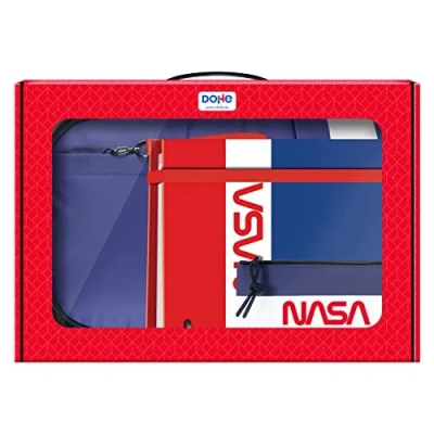 Abbildung von Dohe Geschenkkoffer Rucksack, Ringordner und Dreifach Federmäppchen Nasa Flag