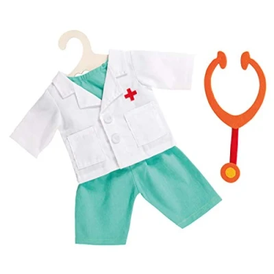 Abbildung von Puppen Arzt Outfit mit Stethoskop (ohne Puppe), f&uuml;r Puppengr&ouml;&szlig;e 38 45 cm