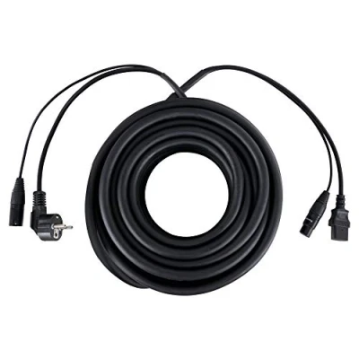 Abbildung von Pronomic Stage EUIECD 20 Hybridkabel Kaltgeräte/DMX m Kombi Kabel für Stromversorgung und DMX Signal zur Verbindung von Lichteffekten bis 6A belastbar schwarz