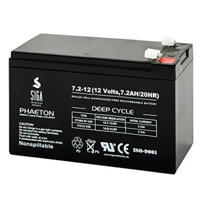 Abbildung von SIGA Blei Akku 7,2AH 12V Gel Batterie Bleigel ersetzt 7Ah 7,5Ah 12V/7,2Ah