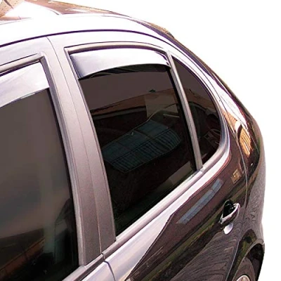 Abbildung von ClimAir Car Comfort Windabweiser Master Schwarz (Hinten) kompatibel mit Opel Crossland X 2017