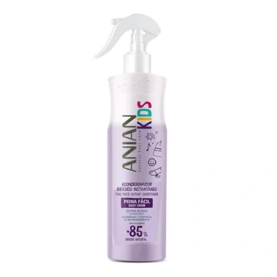Abbildung von ANIAN KIDS Zweiphasiger Conditioner, einfacher Kamm, 400 ml, ideal für Kinder, ohne auszuspülen, entwirrt und erleichtert das Kämmen, Geschmeidigkeit sofortigen Glanz