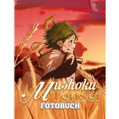 Abbildung von Mushoku Tensei Fotobuch: Bildband einer japanischen Light Novel mit 40 Fotos im Inneren Geschenke für Fans jeden Alters zum Entspannen und Spaß haben.