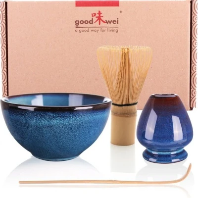 Abbildung von Goodwei Teeservice Matcha Set &quot;Safaia&quot; 80 mit Teeschale, Matchabesen und Besenhalter (4 tlg), 1 Personen, Keramik