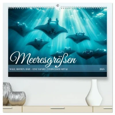 Abbildung von Meeresgrößen (hochwertiger Premium Wandkalender 2025 DIN A2 quer), Kunstdruck in Hochglanz