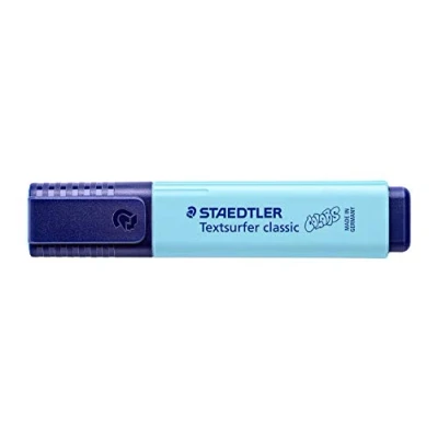 Abbildung von STAEDTLER 364 C 305 Textsurfer classic Pastell Vintage Textmarker (hohe Qualität Made in Germany, mit großem Tintenspeicher für extra lange Markierleistung) 10er Schachtel himmelblau