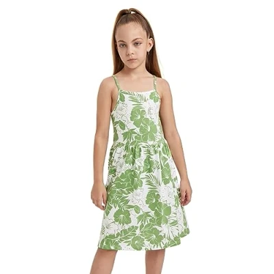 Abbildung von DeFacto Mädchen B0674a8 Casual Dress, Grün, 6 7 Jahre EU