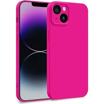 Abbildung von MyGadget Hülle für iPhone 14 Plus Zweilagige Handyhülle mit Kameraschutz Cover Innenfutter &amp; Silikon außen Magenta Rot