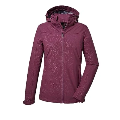 Abbildung von killtec Damen Softshelljacke/Outdoorjacke mit abzippbarer Kapuze KOS 40 WMN SFTSHLL JCKT, aubergine, 46, 41280 000