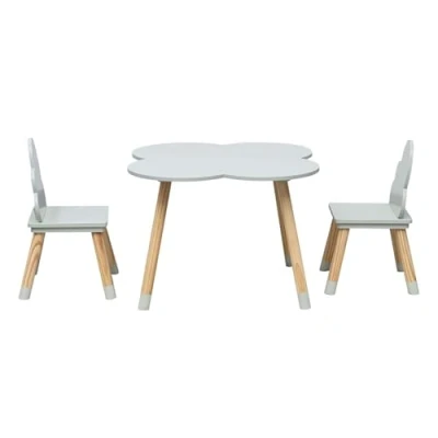 Abbildung von Rebecca Mobili Kinder Tisch und 2 Stühle Set, Grün Braun, MDF Kiefer, für Kinderzimmer, Spielzimmer Abmessungen: 44 x 60 cm / 50 25 Art. RE6900