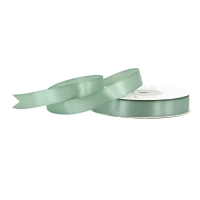 Abbildung von Satinband 12mm x 25m Rolle FARBAUSWAHL in 3/6/12/18/25/38/50/75/100mm farbecht &amp; waschbar Schleifenband für Hochzeit Geschenkband zum Verpacken Dekorieren Basteln Eukalyptus 509