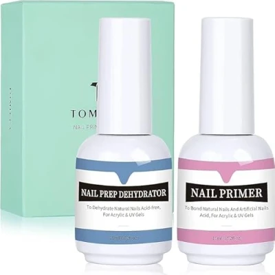 Abbildung von TOMICCA Primer Für Gelnägel &amp; Dehydrator Nägel Set, 2 x 15 ml Professional Nail Quick Air Drying for Gel Polish and Acrylic Powder