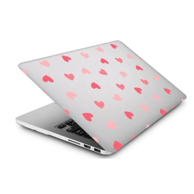 Abbildung von Hülle Kompatibel mit MacBook Air 13 Zoll Modell A1932 A2179 A2337 M1 Freisetzung 2020 2019 2018 Retina Display and Touch ID, Gedrucktes Muster Plastik Hartschale Matt Case, Rosa Herz