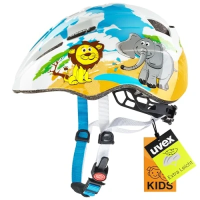 Abbildung von uvex kid 2 leichter Fahrradhelm für Kinder individuelle Größenanpassung erweiterbar mit LED Licht desert 46 52 cm