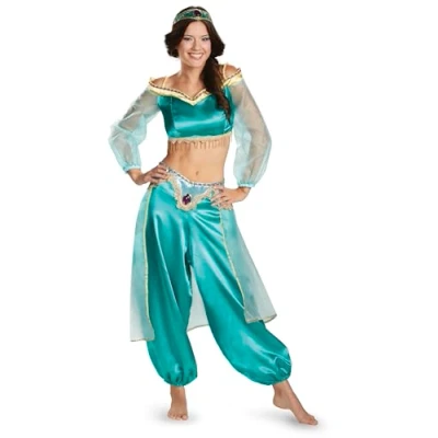 Abbildung von Disney Damen Disguise Women&#039;s Aladdin Jasmine Sassy Prestige Costume Kostüme, grün, Large (12 14) US