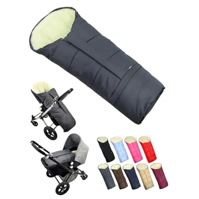Abbildung von BambiniWelt by Rafael K. Fußsack Winterfußsack für Kinderwagen Buggy mumienform Wolle UNI