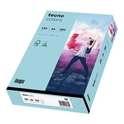 Abbildung von tecno Kopierpapier colors mittelblau DIN A4 120 g/qm 250 Blatt