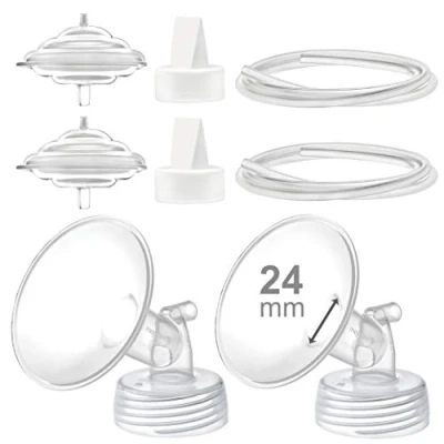 Abbildung von Maymom Pumpenteile Kompatibel mit Spectra S2 S1 9 Plus Brustpumpe, Flansch (24mm) Ventilschlauch Rückflussschutz, Nicht Original Zubehör