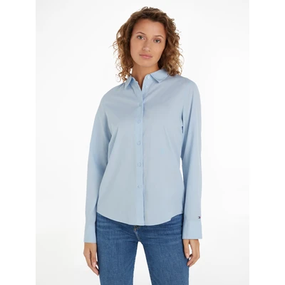 Abbildung von Tommy Hilfiger Hemdbluse ESS POPLIN REGULAR SHIRT mit Popeline, gesticktem Logo