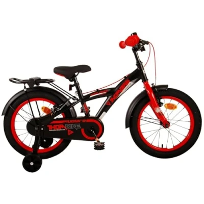 Abbildung von Thombike Kinderfahrrad Jungen 16 Zoll Schwarz Rot Zweihandbremsen