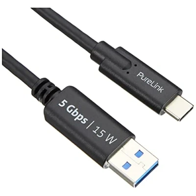 Abbildung von PureLink USB C auf A Kabel, 3.1 Gen 2 mit 10 GB/s Datenübertragung, schwarz, 1,00m