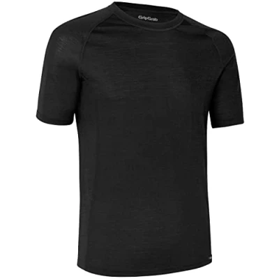 Abbildung von GripGrab Unisex Erwachsene Merino Blend Thermo Radsport Funktionsunterhemd Herren Fahrrad Unterhemd Sport Baselayer Shirt Kurz Unterwäsche, Schwarz Kurzarm, M