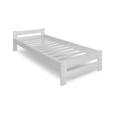 Abbildung von Home Collective Holzbett mit Lattenrost Modern Bett Kiefer Bettgestell Massivholzbett Klassisch (90x200, 120x200, 140x200, 160x200 cm), Einzelbett, Skandi Boho Landhaus Kopfteil flach 100x200 cm weiß