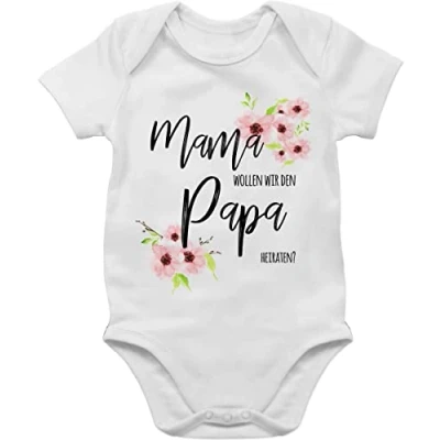 Abbildung von Baby Body Junge Mädchen Event und Anlass Geschenke Mama wollen wir den Papa heiraten Blumen 18/24 Monate Weiß mit antrag babygeschenke babysprüche willst du daddy kurzarm hochzeit