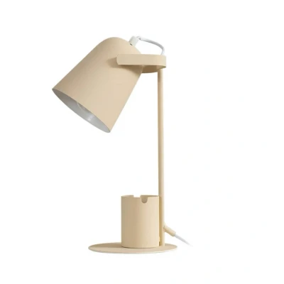 Abbildung von Lindby Tischleuchte Ilmar, beige/weiß, Metall, Ø 12 cm