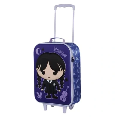 Abbildung von Wednesday Chibi Soft 3D Trolley Koffer, Lila, 17 x 33 52 cm, Kapazität 26 L