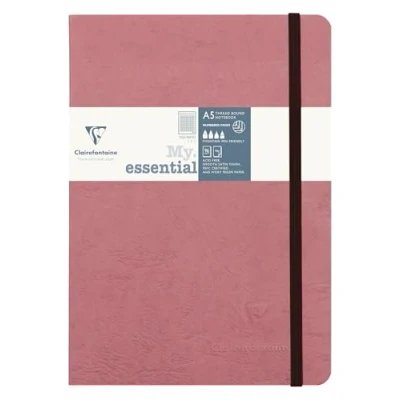 Abbildung von Clairefontaine 793426C Notizbuch / Kladde My.essential, Kollektion Age Bag, DIN A5 14,8x21 cm, 96 Blatt kariert elfenbein, Altrosa, 1 Stück