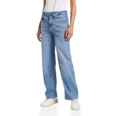 Abbildung von STREET ONE Damen 3716899 Wide Leg Jeans, Light Blue Washed, 32W x 28L