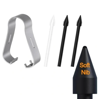 Abbildung von 3 Stück Original Ersatzspitzen für Samsung S Pen, Stift Stylus Spitze Kit Galaxy Tab S9 FE+ Plus/S9+ Plus/S9 FE/S9/S9 Ultra/S6 Lite/S7 FE/S10 Ultra/S10+ Plus Berühren Tips Nibs, Schwarz+Weiß