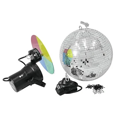 Abbildung von Eurolite Spiegelkugelset 30cm mit Pinspot Set bestehend aus Motor, Spiegelkugel, Ketten,