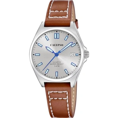 Abbildung von CALYPSO WATCHES Quarzuhr Basic, Armbanduhr, Damenuhr, Lederarmband, analog, Tag