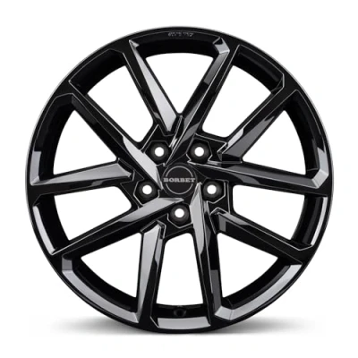 Abbildung von 4x Borbet Felgen Alufelgen N 6.5x17 ET39 5x112 black glossy kompatibel mit VW Caddy CC e Golf Jetta Passat Scirocco Tiguan Touran T Roc