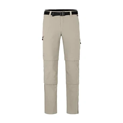 Abbildung von Bergson Outdoorhose QUEENSLAND Doppel ZIPP Off mit T Herren Wanderhose, vielseitig, pflegeleicht, Kurzgrößen, hell beige