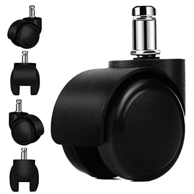 Abbildung von bürostuhl rollen(5er Set) 11 MM /22 Ersatz hartbodenrollen für Gaming Stühle, Drehstühle, rollen bürostühle zum Schutz des Bodens, ideal Parkett , Laminat Fliesen und Steinböden
