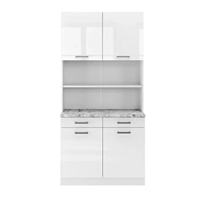 Abbildung von Vicco Küchenzeile R Line, Weiß Hochglanz, 100 cm